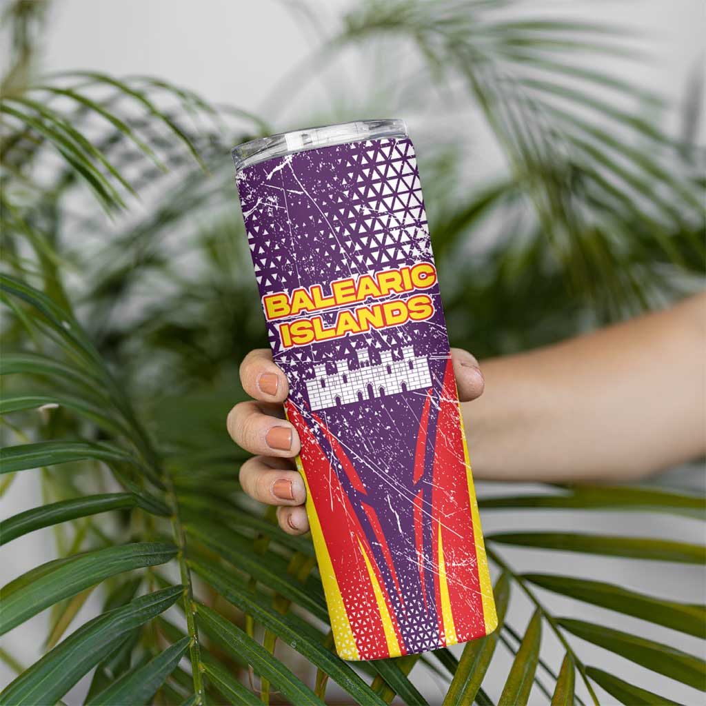 Balearic Islands Flag Skinny Tumbler Autonomous Community of Spain - Wonder Print Shop