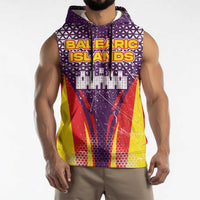 Balearic Islands Flag Sleeveless Hoodie Autonomous Community of Spain - Wonder Print Shop