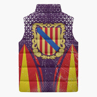Balearic Islands Flag Sleeveless Puffer Jacket Autonomous Community of Spain - Wonder Print Shop