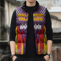 Balearic Islands Flag Sleeveless Puffer Jacket Autonomous Community of Spain - Wonder Print Shop