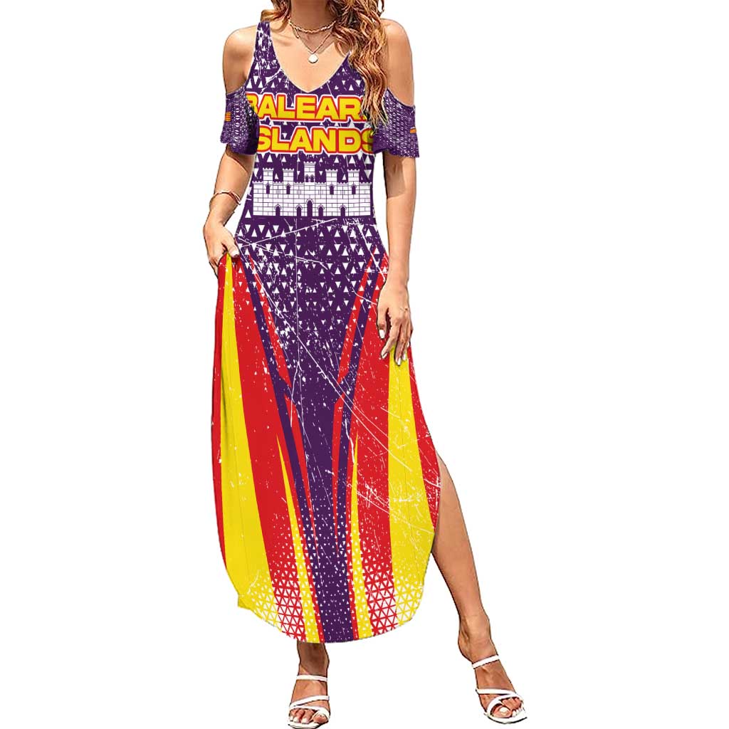 Balearic Islands Flag Summer Maxi Dress Autonomous Community of Spain - Wonder Print Shop
