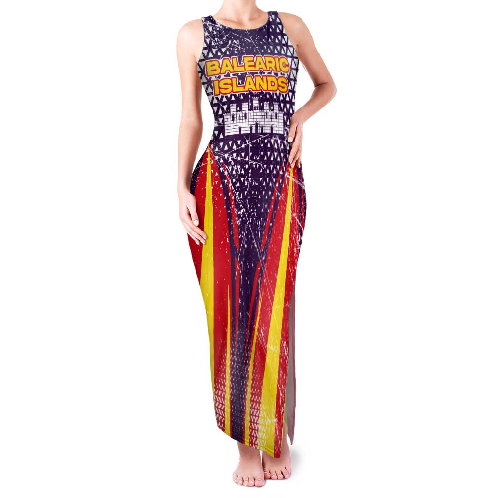 Balearic Islands Flag Tank Maxi Dress Autonomous Community of Spain - Wonder Print Shop