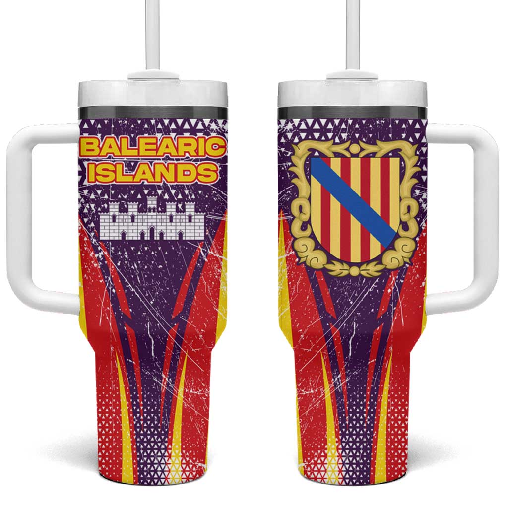 Balearic Islands Flag Tumbler With Handle Autonomous Community of Spain - Wonder Print Shop