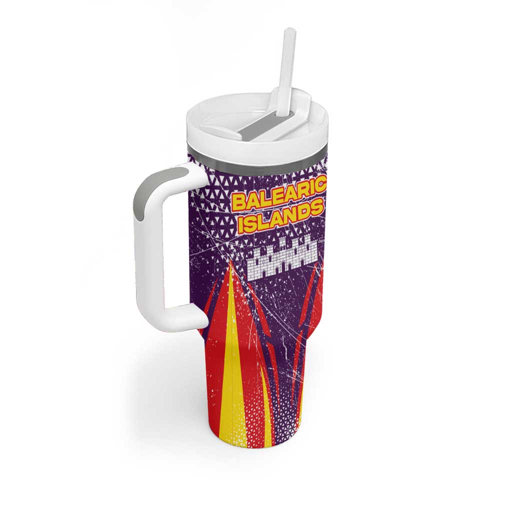 Balearic Islands Flag Tumbler With Handle Autonomous Community of Spain - Wonder Print Shop