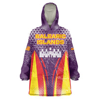 Balearic Islands Flag Wearable Blanket Hoodie Autonomous Community of Spain - Wonder Print Shop