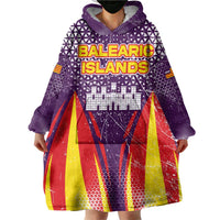Balearic Islands Flag Wearable Blanket Hoodie Autonomous Community of Spain - Wonder Print Shop