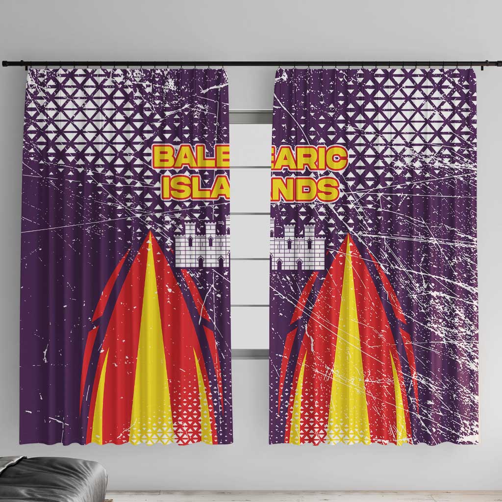 Balearic Islands Flag Window Curtain Autonomous Community of Spain - Wonder Print Shop
