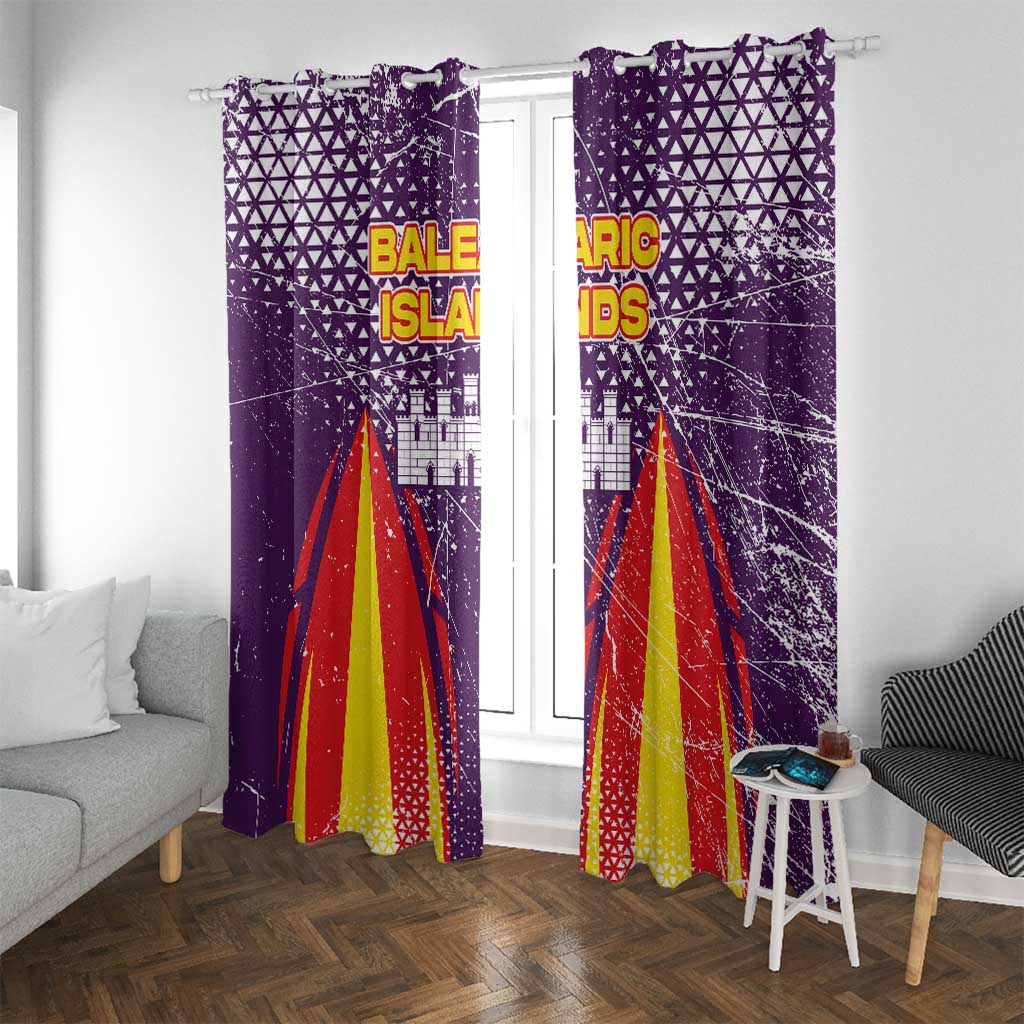 Balearic Islands Flag Window Curtain Autonomous Community of Spain - Wonder Print Shop
