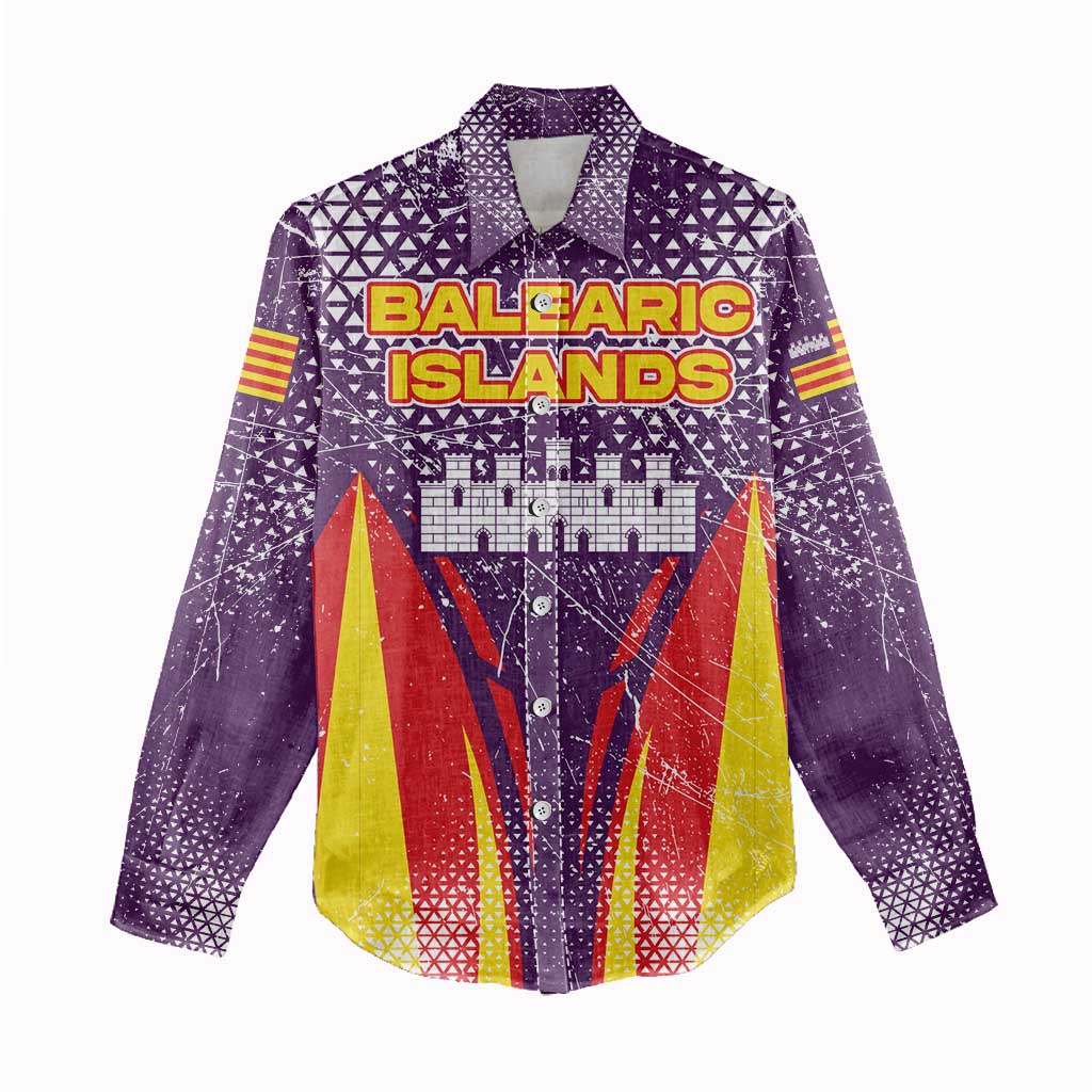 Balearic Islands Flag Women Casual Shirt Autonomous Community of Spain - Wonder Print Shop