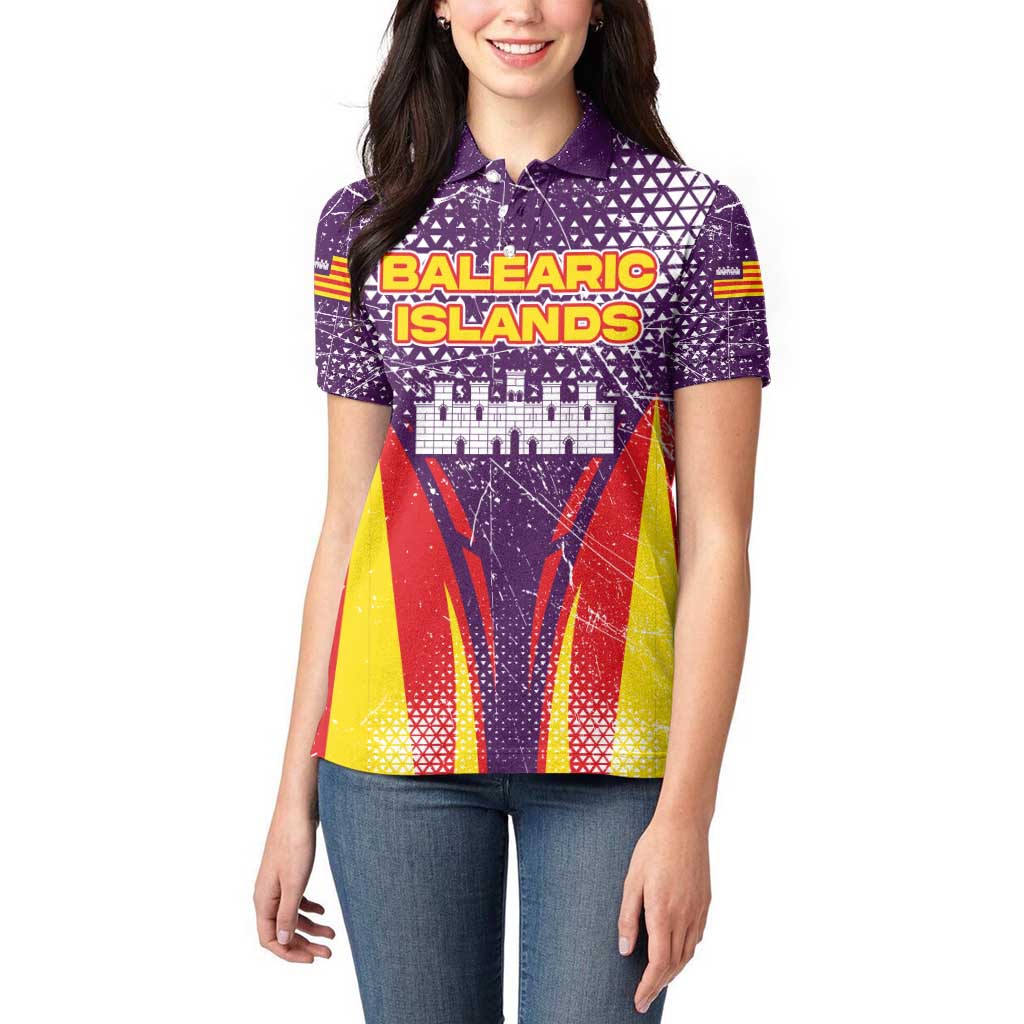 Balearic Islands Flag Women Polo Shirt Autonomous Community of Spain - Wonder Print Shop
