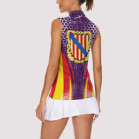 Balearic Islands Flag Women Sleeveless Polo Shirt Autonomous Community of Spain - Wonder Print Shop