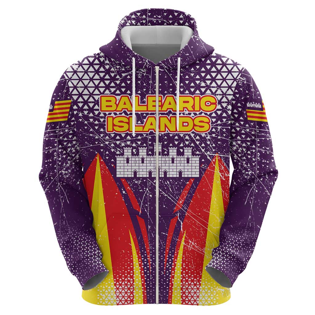Balearic Islands Flag Zip Hoodie Autonomous Community of Spain - Wonder Print Shop