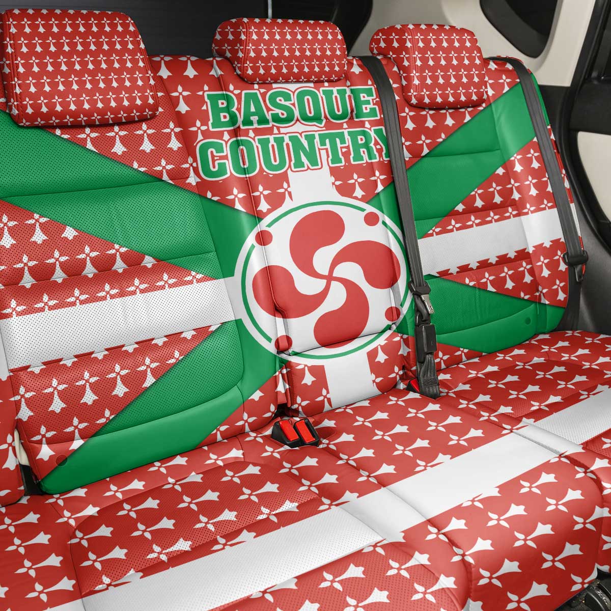 Basque Country Flag Back Car Seat Cover Autonomous Community of Spain - Wonder Print Shop