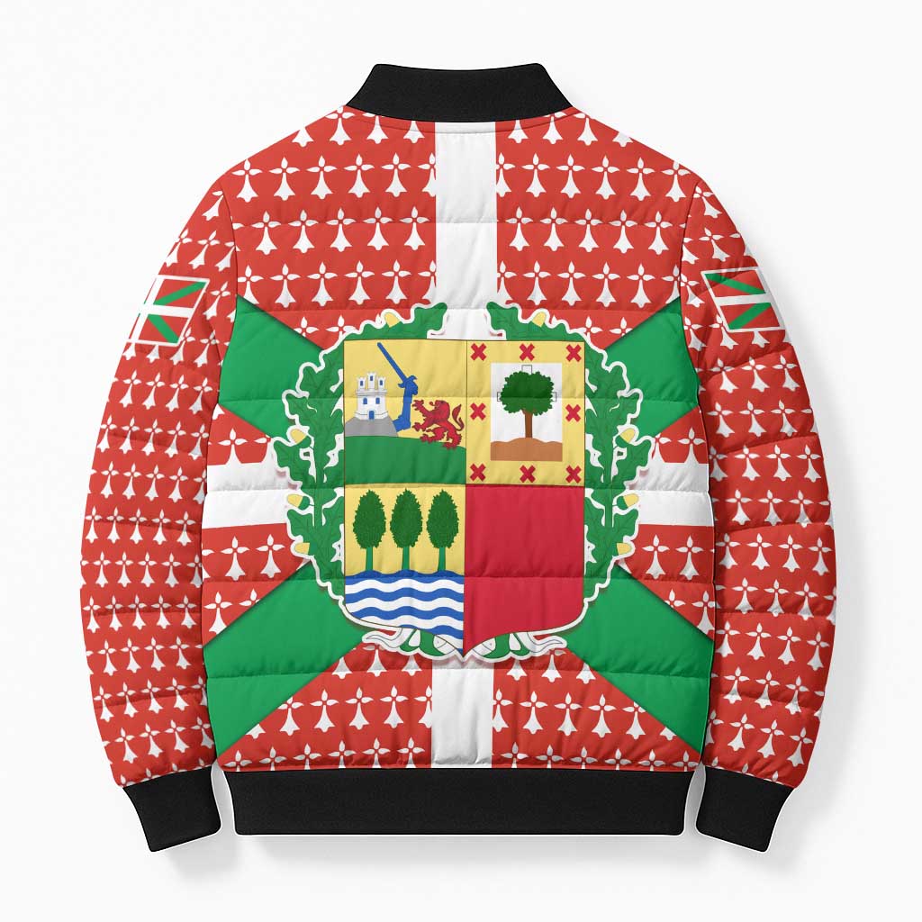 Basque Country Flag Bomber Puffer Jacket Autonomous Community of Spain - Wonder Print Shop