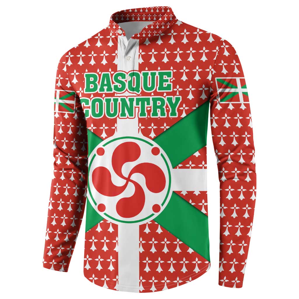 Basque Country Flag Button Sweatshirt Autonomous Community of Spain - Wonder Print Shop