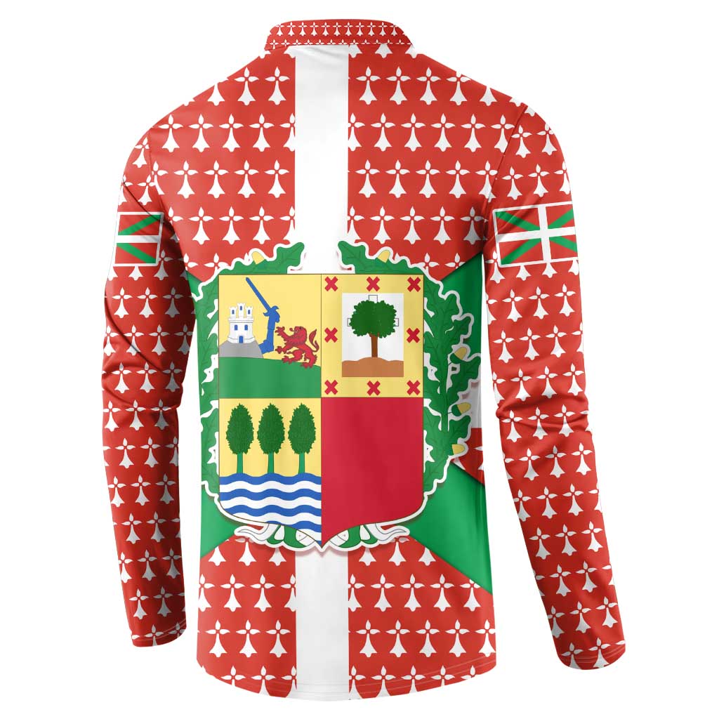 Basque Country Flag Button Sweatshirt Autonomous Community of Spain - Wonder Print Shop