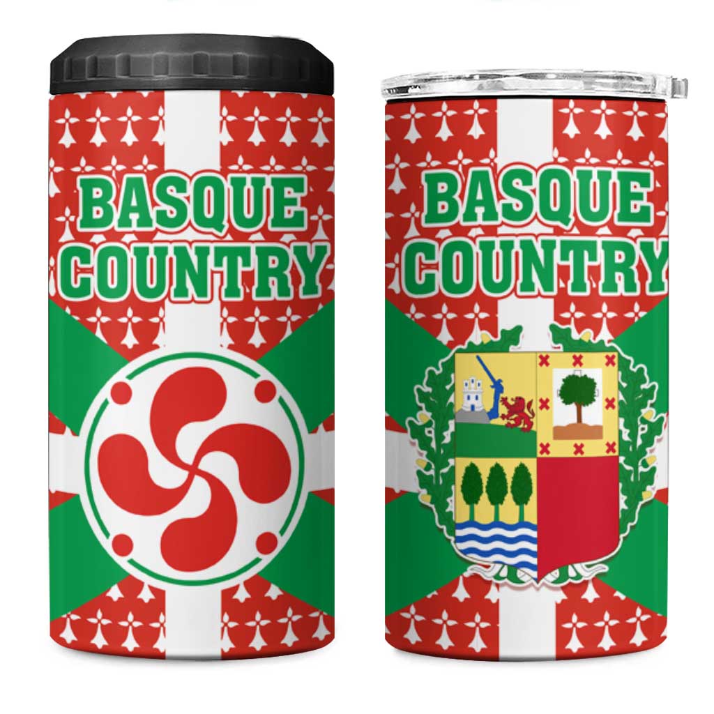 Basque Country Flag 4 in 1 Can Cooler Tumbler Autonomous Community of Spain - Wonder Print Shop