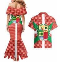 Basque Country Flag Couples Matching Mermaid Dress and Hawaiian Shirt Autonomous Community of Spain - Wonder Print Shop