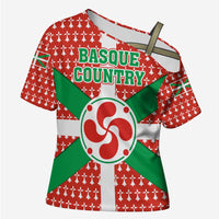 Basque Country Flag Cross Shoulder Shirt Autonomous Community of Spain - Wonder Print Shop