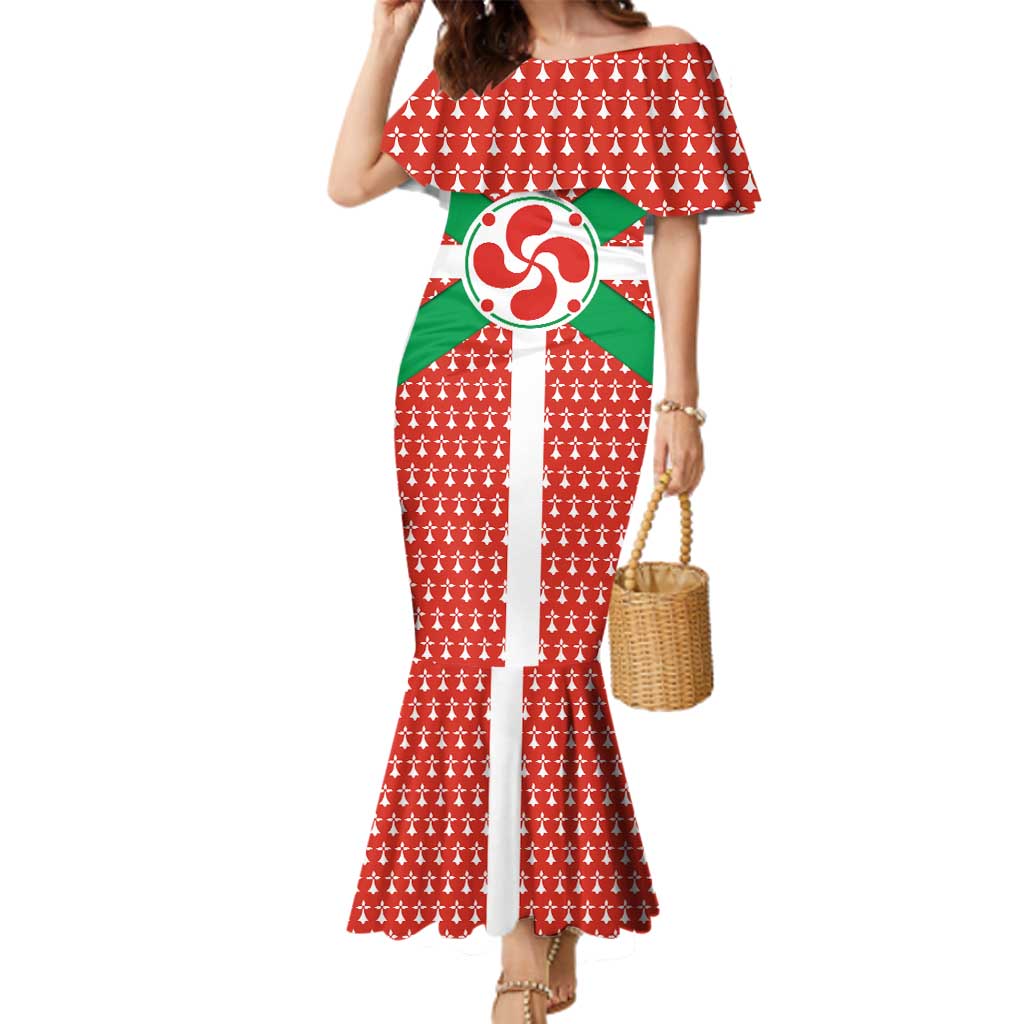 Basque Country Flag Family Matching Mermaid Dress and Hawaiian Shirt Autonomous Community of Spain - Wonder Print Shop