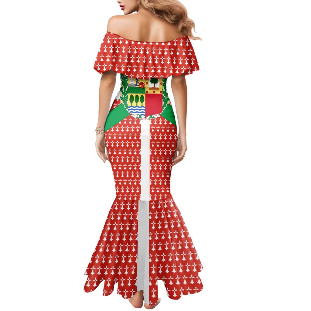 Basque Country Flag Family Matching Mermaid Dress and Hawaiian Shirt Autonomous Community of Spain - Wonder Print Shop
