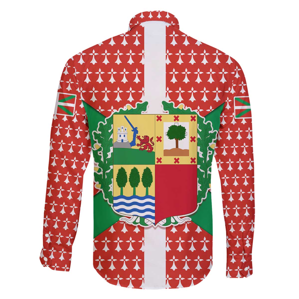 Basque Country Flag Family Matching Off The Shoulder Long Sleeve Dress and Hawaiian Shirt Autonomous Community of Spain - Wonder Print Shop