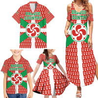 Basque Country Flag Family Matching Summer Maxi Dress and Hawaiian Shirt Autonomous Community of Spain - Wonder Print Shop