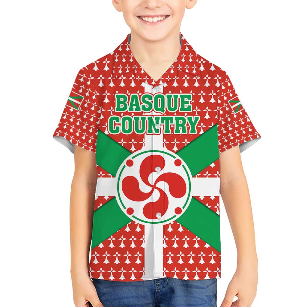 Basque Country Flag Kid Hawaiian Shirt Autonomous Community of Spain - Wonder Print Shop