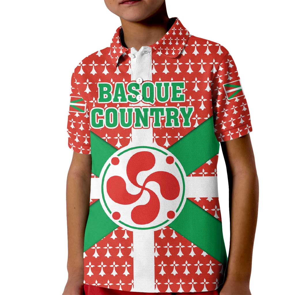 Basque Country Flag Kid Polo Shirt Autonomous Community of Spain - Wonder Print Shop