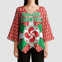 Basque Country Flag Kimono Sleeve Blouse Autonomous Community of Spain - Wonder Print Shop