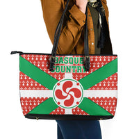 Basque Country Flag Leather Tote Bag Autonomous Community of Spain - Wonder Print Shop