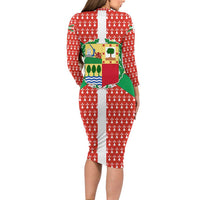 Basque Country Flag Long Sleeve Bodycon Dress Autonomous Community of Spain - Wonder Print Shop