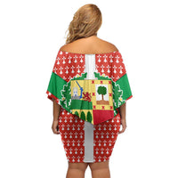 Basque Country Flag Off Shoulder Short Dress Autonomous Community of Spain - Wonder Print Shop