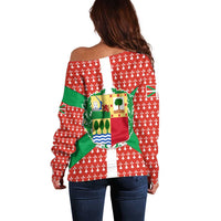 Basque Country Flag Off Shoulder Sweater Autonomous Community of Spain - Wonder Print Shop