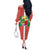 Basque Country Flag Off The Shoulder Long Sleeve Dress Autonomous Community of Spain - Wonder Print Shop