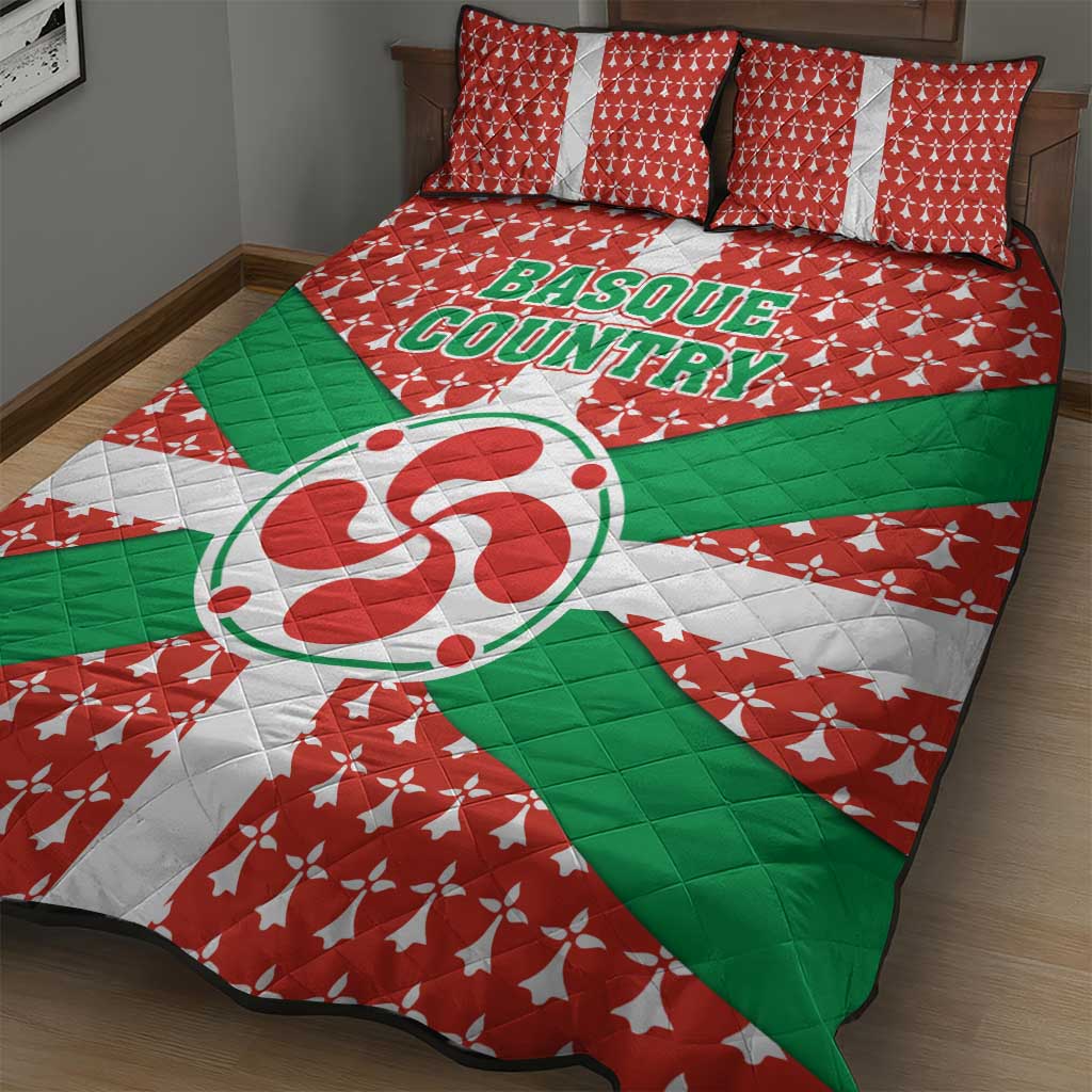 Basque Country Flag Quilt Bed Set Autonomous Community of Spain - Wonder Print Shop