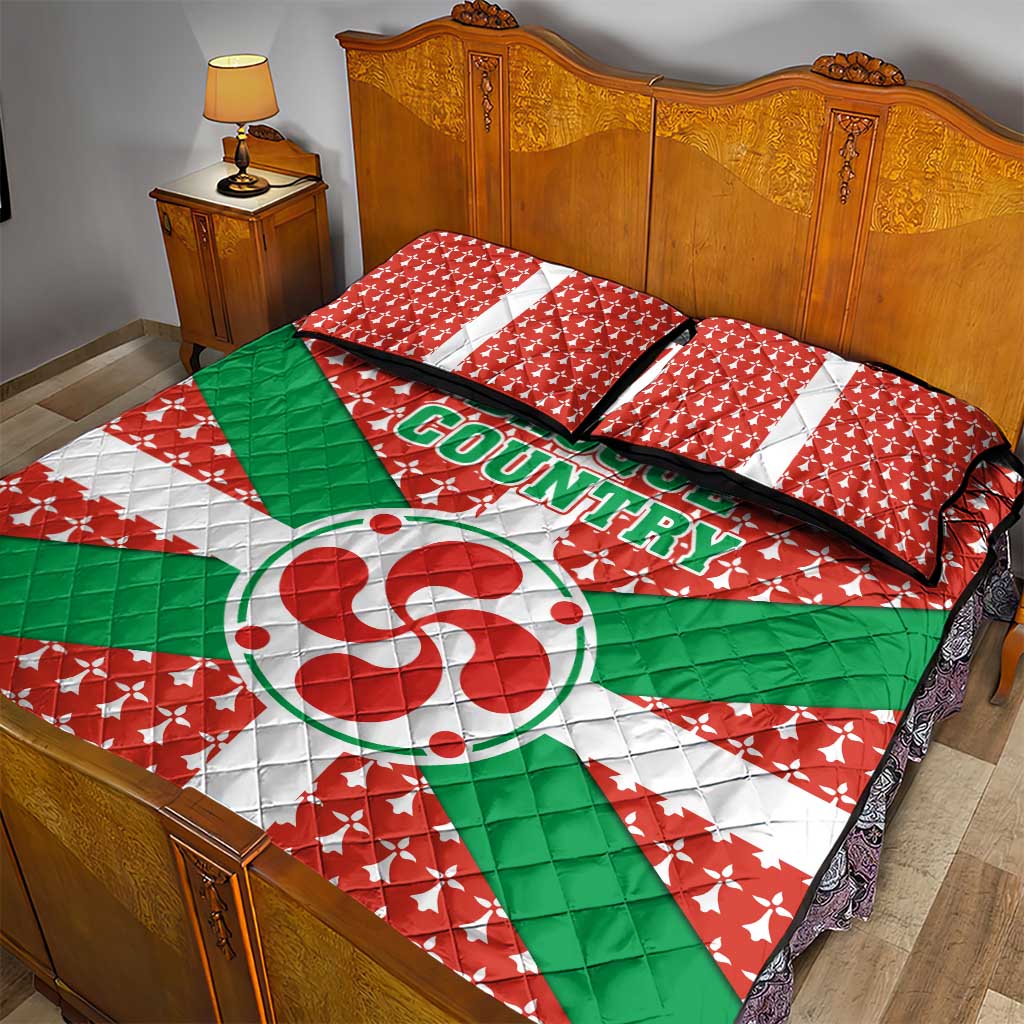 Basque Country Flag Quilt Bed Set Autonomous Community of Spain - Wonder Print Shop