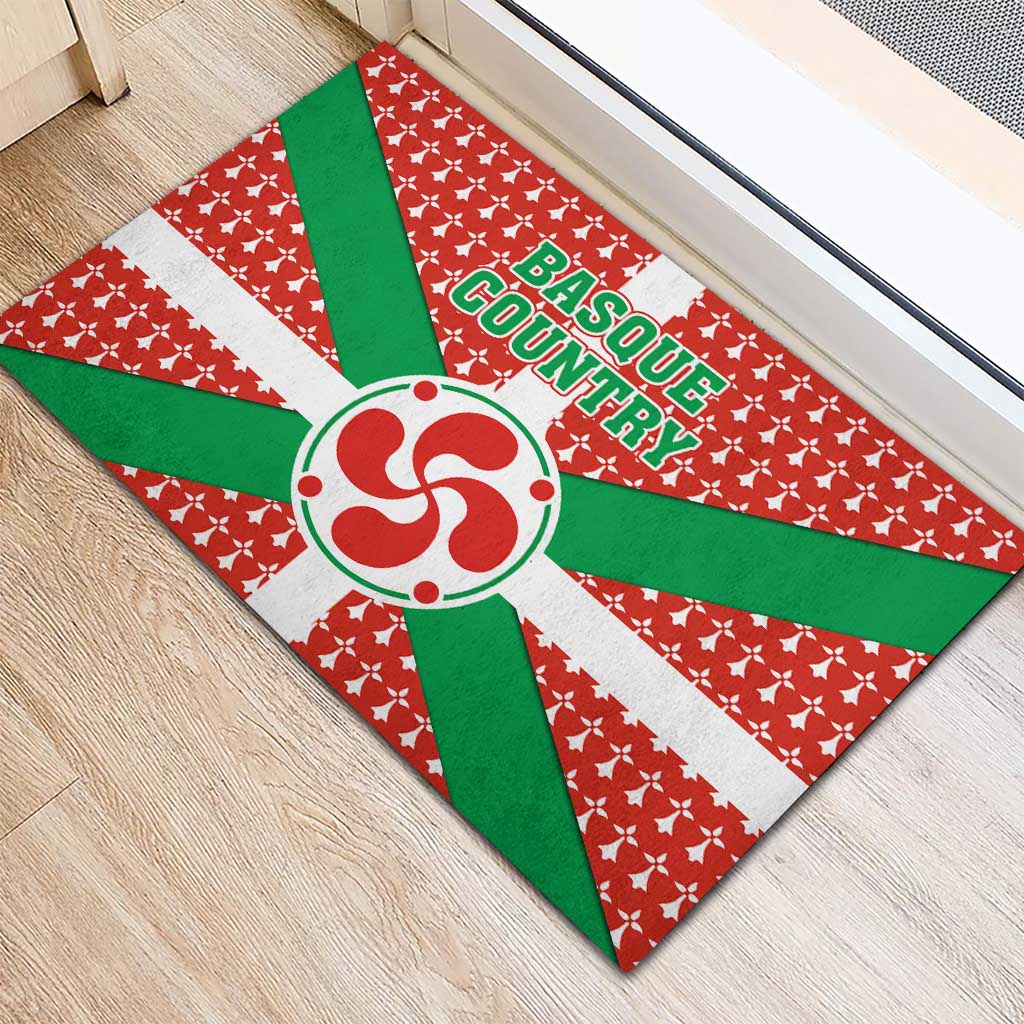 Basque Country Flag Rubber Doormat Autonomous Community of Spain - Wonder Print Shop