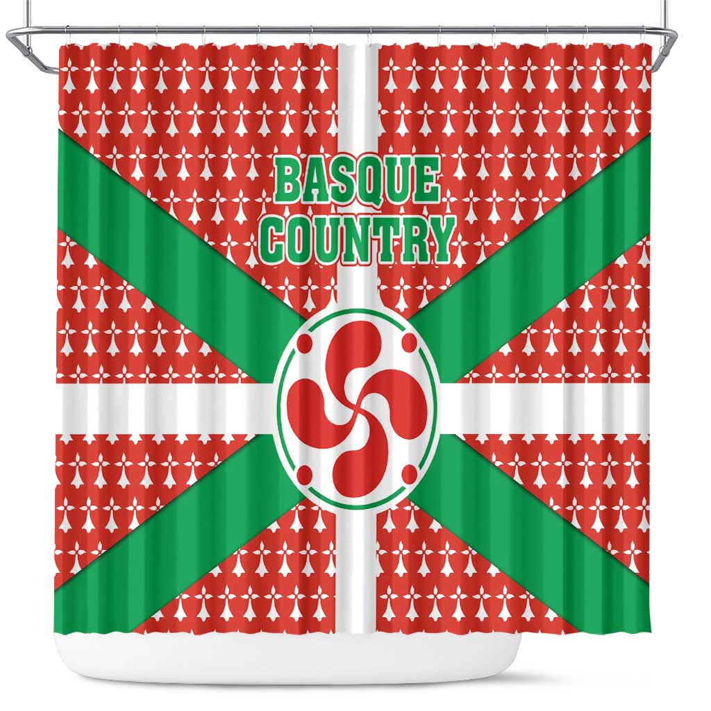 Basque Country Flag Shower Curtain Autonomous Community of Spain - Wonder Print Shop