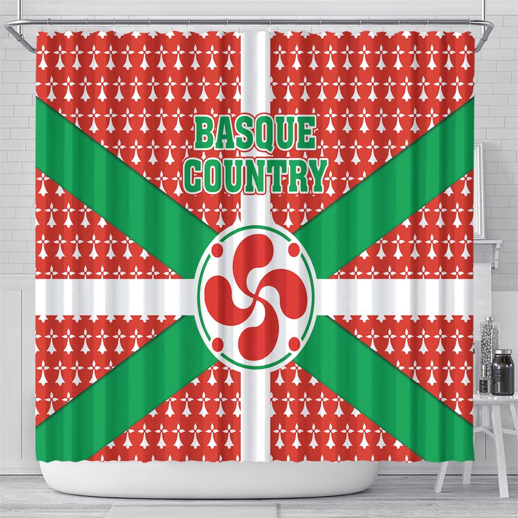 Basque Country Flag Shower Curtain Autonomous Community of Spain - Wonder Print Shop