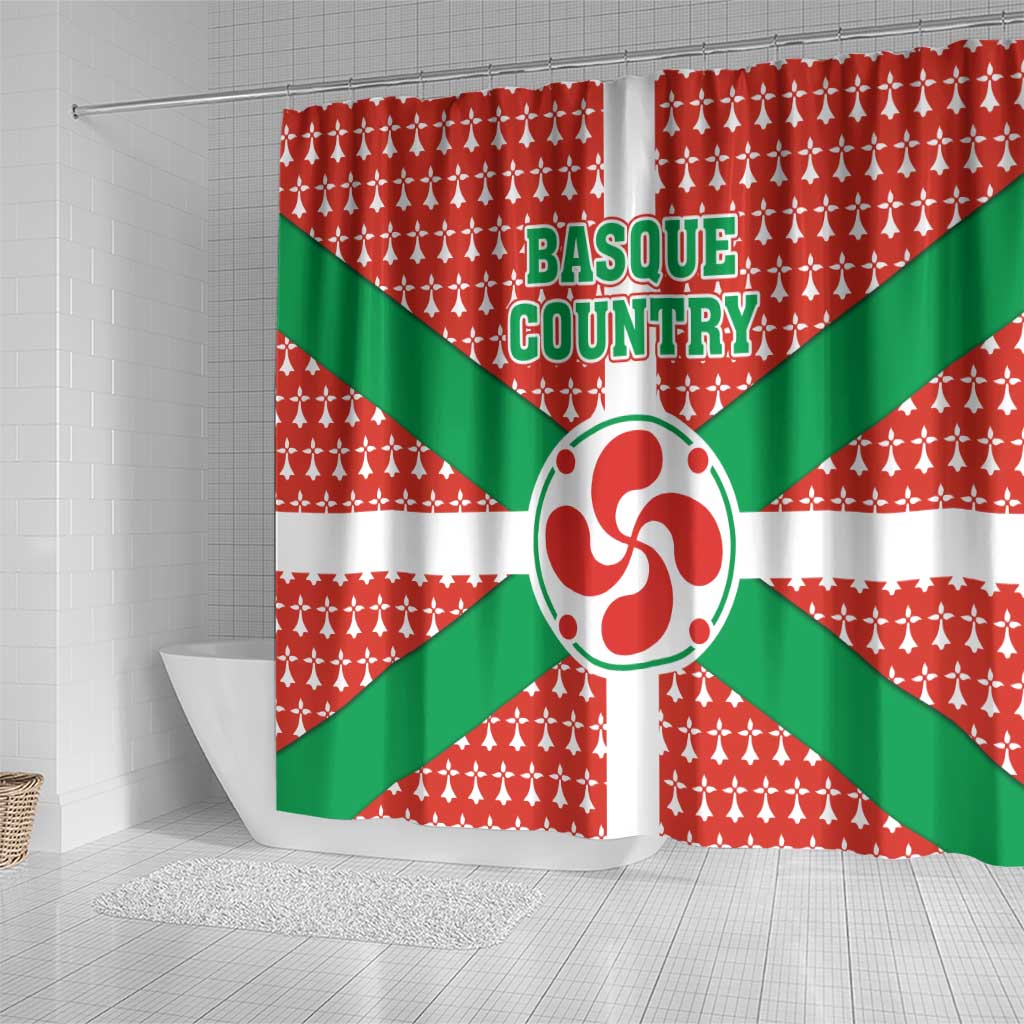 Basque Country Flag Shower Curtain Autonomous Community of Spain - Wonder Print Shop