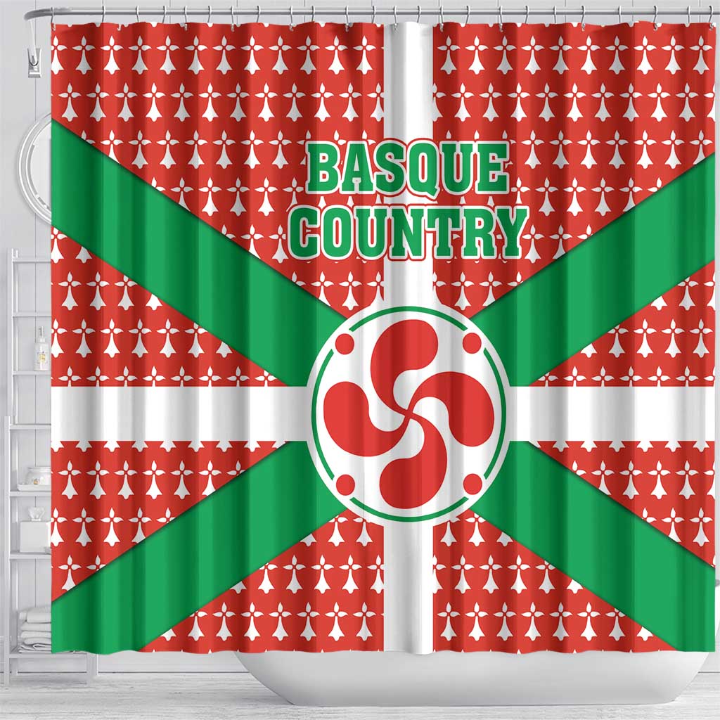 Basque Country Flag Shower Curtain Autonomous Community of Spain - Wonder Print Shop