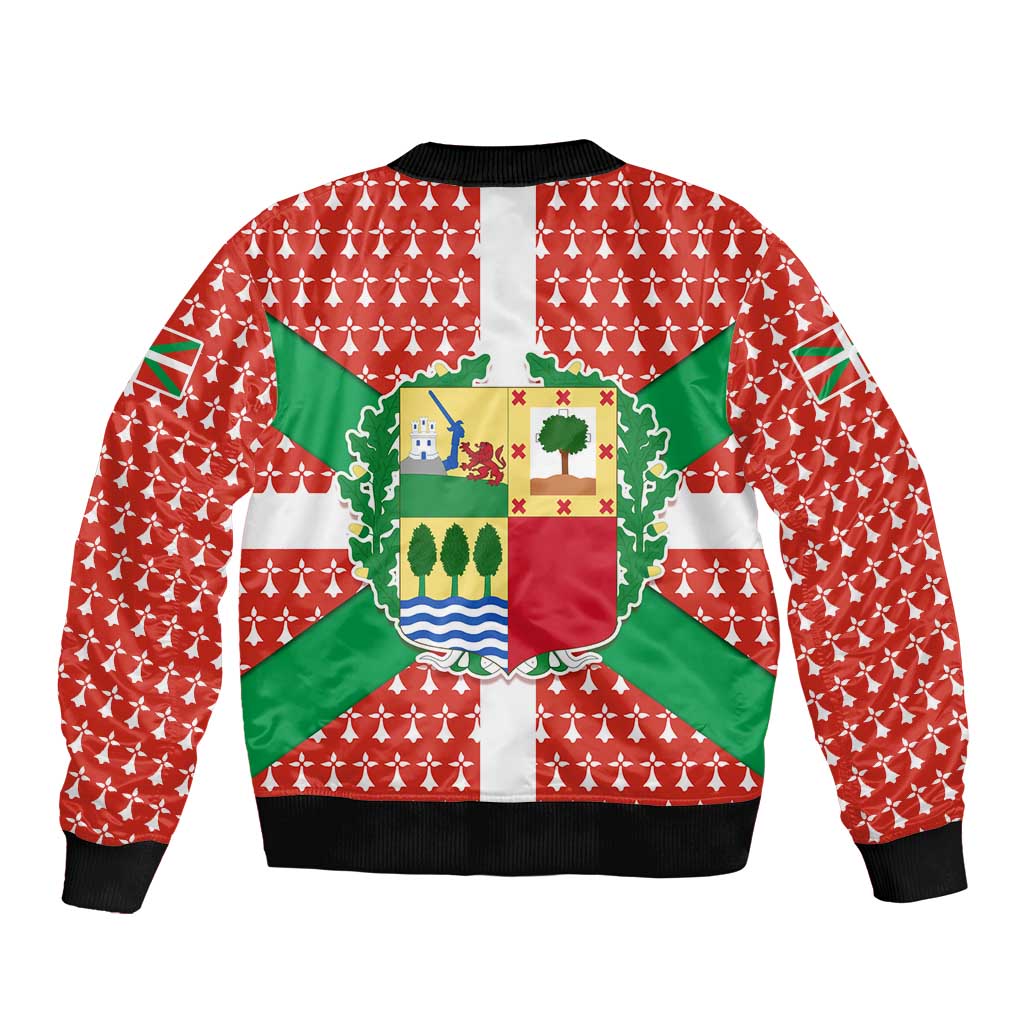 Basque Country Flag Sleeve Zip Bomber Jacket Autonomous Community of Spain - Wonder Print Shop