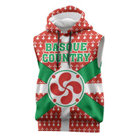 Basque Country Flag Sleeveless Hoodie Autonomous Community of Spain - Wonder Print Shop