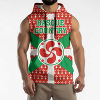Basque Country Flag Sleeveless Hoodie Autonomous Community of Spain - Wonder Print Shop