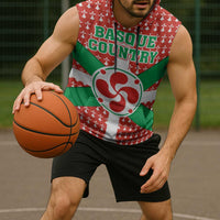 Basque Country Flag Sleeveless Hoodie Autonomous Community of Spain - Wonder Print Shop