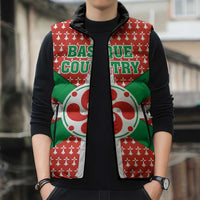 Basque Country Flag Sleeveless Puffer Jacket Autonomous Community of Spain - Wonder Print Shop
