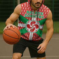 Basque Country Flag Sleeveless Zip Hoodie Autonomous Community of Spain - Wonder Print Shop