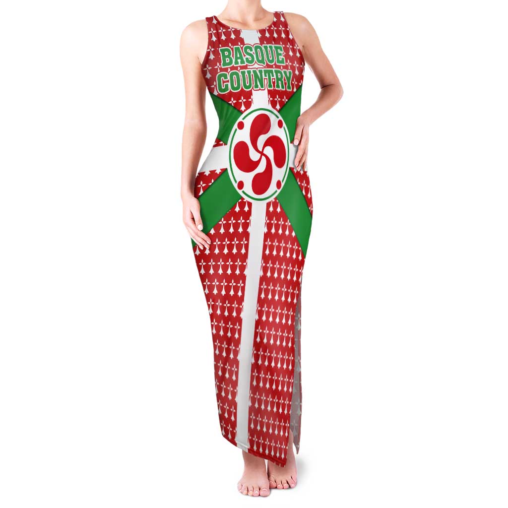 Basque Country Flag Tank Maxi Dress Autonomous Community of Spain - Wonder Print Shop