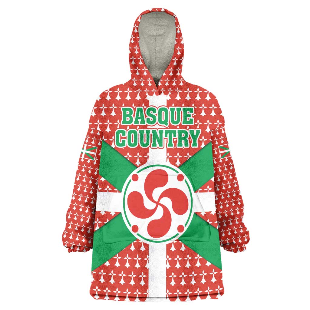 Basque Country Flag Wearable Blanket Hoodie Autonomous Community of Spain - Wonder Print Shop